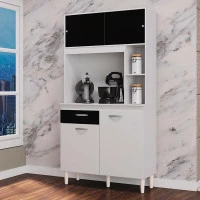 Armário-para-Cozinha-Duda-90-cm-Branco-Preto-Poquema-ambient