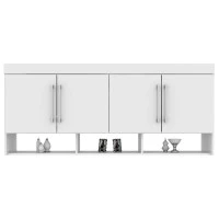 Armario Ponto Casal Modena Branco Textil - Demóbile