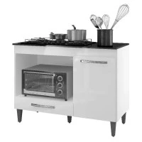 Balcão Cooktop Carla Branco Brilho - AJ