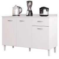 Balcão-de-Cozinha-Combo-com-tampo-120cm-Branco-Brilho-Poquem