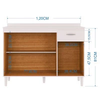Balcão-de-Cozinha-Combo-com-tampo-120cm-Branco-Brilho-Poquem
