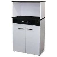 Balcão Multiuso Carina Branco Preto Flex