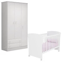 Berço Americano 2484 e Guarda Roupa Infantil 2617 Doce Sonho