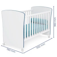 Berço Americano Doce Sonho 2484 Branco Azul Brilho – Dimensõ