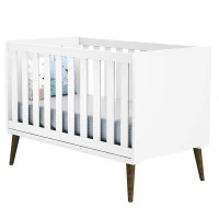 Berço Americano e Guarda Roupa 3 Portas Infantil Theo Branco