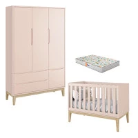 berço-americano-guarda-roupa-3-portas-rosa-com-colchão-gazin