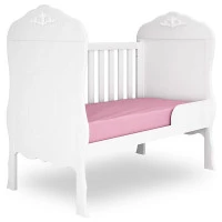 Berço Americano Realeza Branco Acetinado Canaã Mini Cama