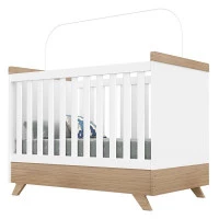 Berço Americano Retrô Vitória Branco Brilho Wengue - Canaã