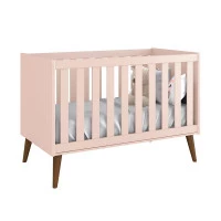 Berço Americano Theo Rosa com Pés Amadeirados – Reller