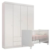 berco doce sonho e guarda roupa infantil helena branco brilh