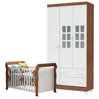 Berço-Lara-e-Guarda-Roupa-3-Portas-Branco-acetinado-amadeira