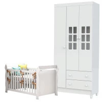 Berço-Lara-e-Guarda-Roupa-3-Portas-Branco-Brilho-Carolina