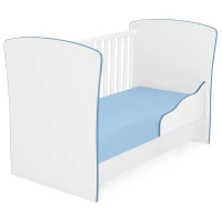Berço Mini Cama Doce Sonho 2484 Branco Azul Brilho – Qmovi