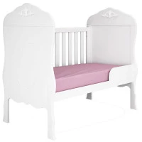 Berço Mini Cama Realeza Branco Acetinado – Canaã
