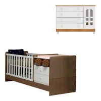 Berço Multifuncional e Cômoda Infantil Gran Selena Branco Ac