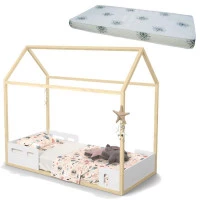 Cama-Montessoriana-Liv-Branco-Natural-com-colchao-Matic