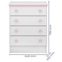 Comoda 103 Doce Sonho Branco Rosa Brilho Qmovi