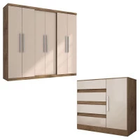 Cômoda 8000 e Guarda Roupa Casal 6000 Demolição Baunilha – A