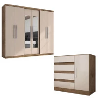 Cômoda 8000 e Guarda Roupa Casal 7000 Demolição Baunilha – A