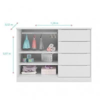 Comoda Blenda Branco acetinado aberta