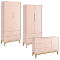 Cômoda-com-Porta-e-2-Peças-Guarda-Roupa-Infantil-New-Classic
