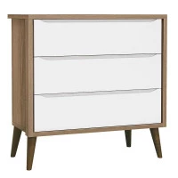 Cômoda Gaveteiro e Guarda Roupa 2 Portas Theo Branco Acetina