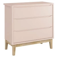 Cômoda Gaveteiro Infantil New Classic Rosa Madeira Natural –
