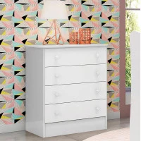 Cômoda Infantil 103 Doce Sonho Branco Brilho ambiente