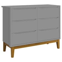 comoda-infantil-6-gavetas-classic-cinza-fosco-com-pes-madeir