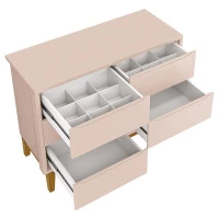 comoda-infantil-6-gavetas-classic-rosa-fosco-com-pes-natural