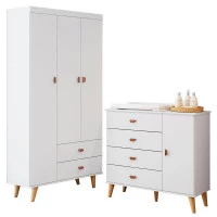 Comoda-infantil-com-Guarda-Roupa-Duda-Branco-Betula-Carolina