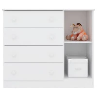 Cômoda Infantil Doce Sonho 2561 Branco Brilho Aberta