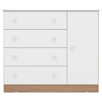 Cômoda Infantil Doce Sonho 2561 Carvalho Branco Brilho – Qmo