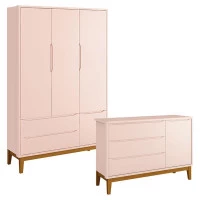 comoda-infantil-e-guarda-roupa-3-portas-new-classic-rosa-com