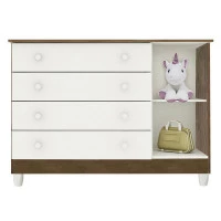 Cômoda Infantil Interna Gran Selena Branco Acetinado Amadeir