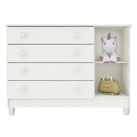 Cômoda Infantil Interna Gran Selena Branco Brilho - Carolina