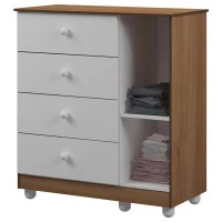 Cômoda Infantil Katatau Branco Brilho Mezzo Interna