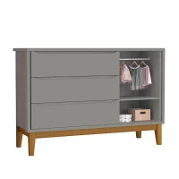 comoda-infantil-new-classic-com-porta-cinza-com-pes-madeira-