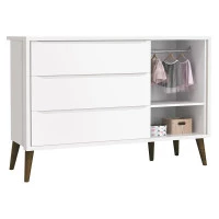 Cômoda Infantil Theo 1 Porta Branco Acetinado com Pés Amadei