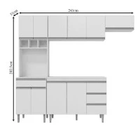 Cozinha-com-Balcão-e-Tampo-120-cm-Andréia-Branco-Brilho-AJL-