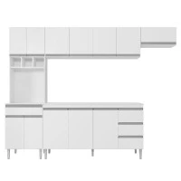 Cozinha-com-Balcão-e-Tampo-160-cm-Andréia-Branco-Brilho-AJL