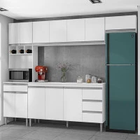 Cozinha-com-Balcão-e-Tampo-160-cm-Andréia-Branco-Brilho-AJL-