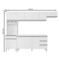 Cozinha-com-Balcão-e-Tampo-160-cm-Andréia-Branco-Brilho-AJL-