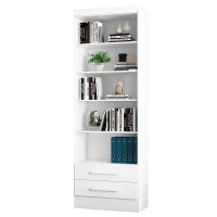 Estante-para-Livros-2-Gavetas-3420-Branco-Qmovi