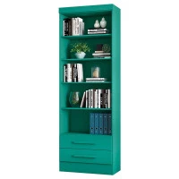 Estante-para-Livros-2-Gavetas-3420-turquesa-Qmovi