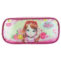 Estojo Escolar Duplo Jolie Ruiva 145939 2 Tilibra