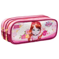 Estojo Escolar Duplo Jolie Ruiva 145939 Tilibra