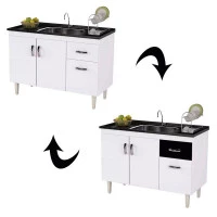 Flex Balcão de Pia Gabriela 120 cm Branco Flex - AJL
