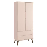 Guarda 2 Portas Theo Rosa com Pés Amadeirados – Reller