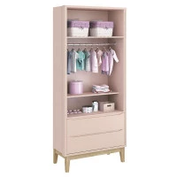 Guarda Roupa 2 Portas Classic Rosa Interna